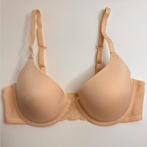 Ellen Tracy Nude Padded Underwire Lace Detail Bra 36C